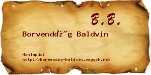 Borvendég Baldvin névjegykártya
